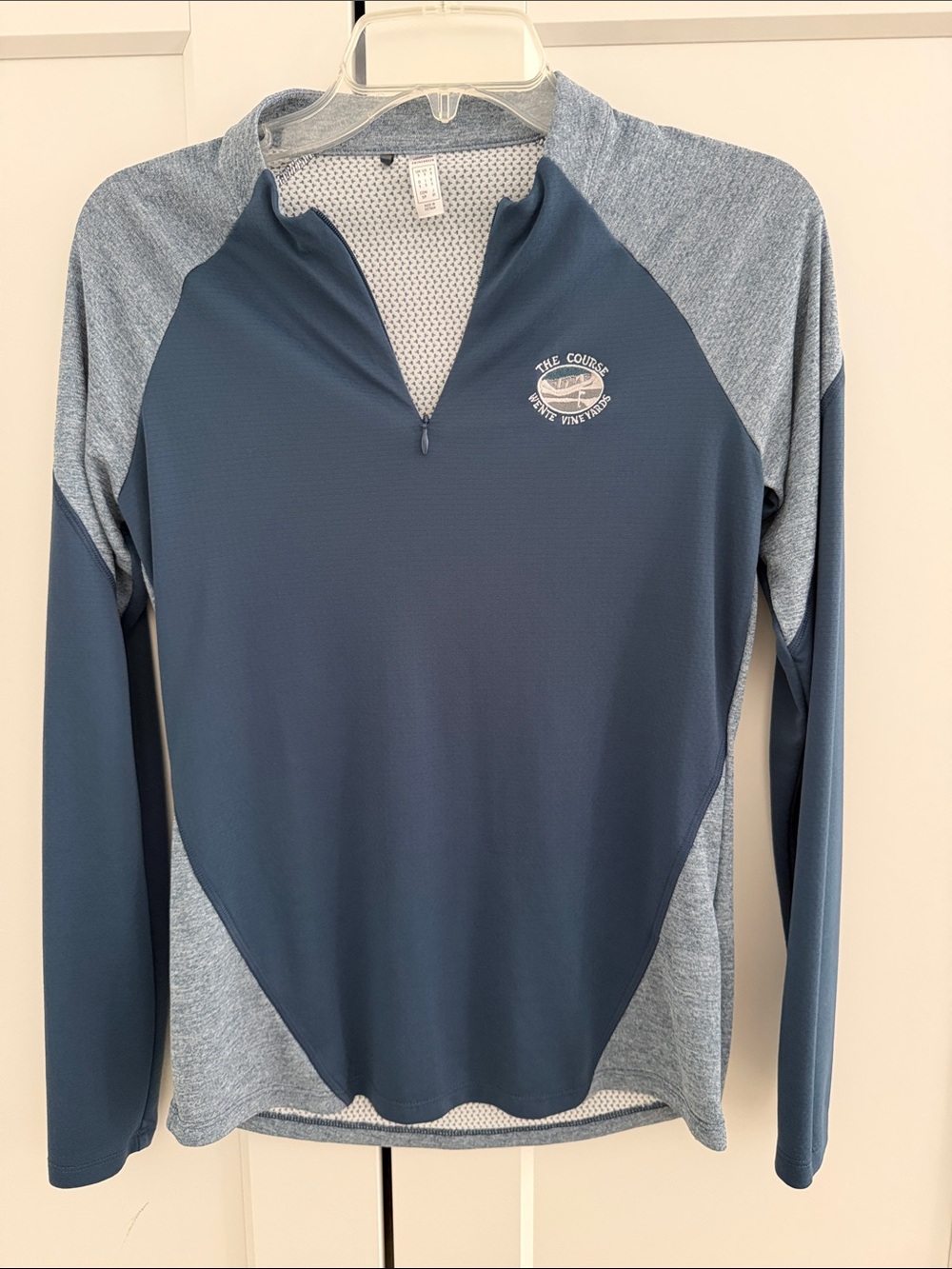adidas Women's Long Sleeve Quarter Zip Top - Navy & Heather Blue